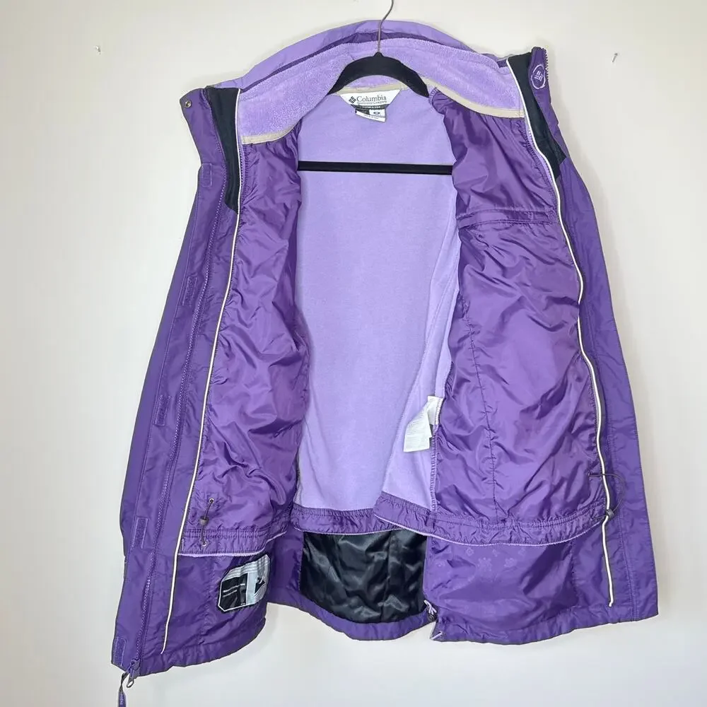 Columbia Woman's Purple 3-in-1‎ Interchange Jacket Medium Waterproof Hiking